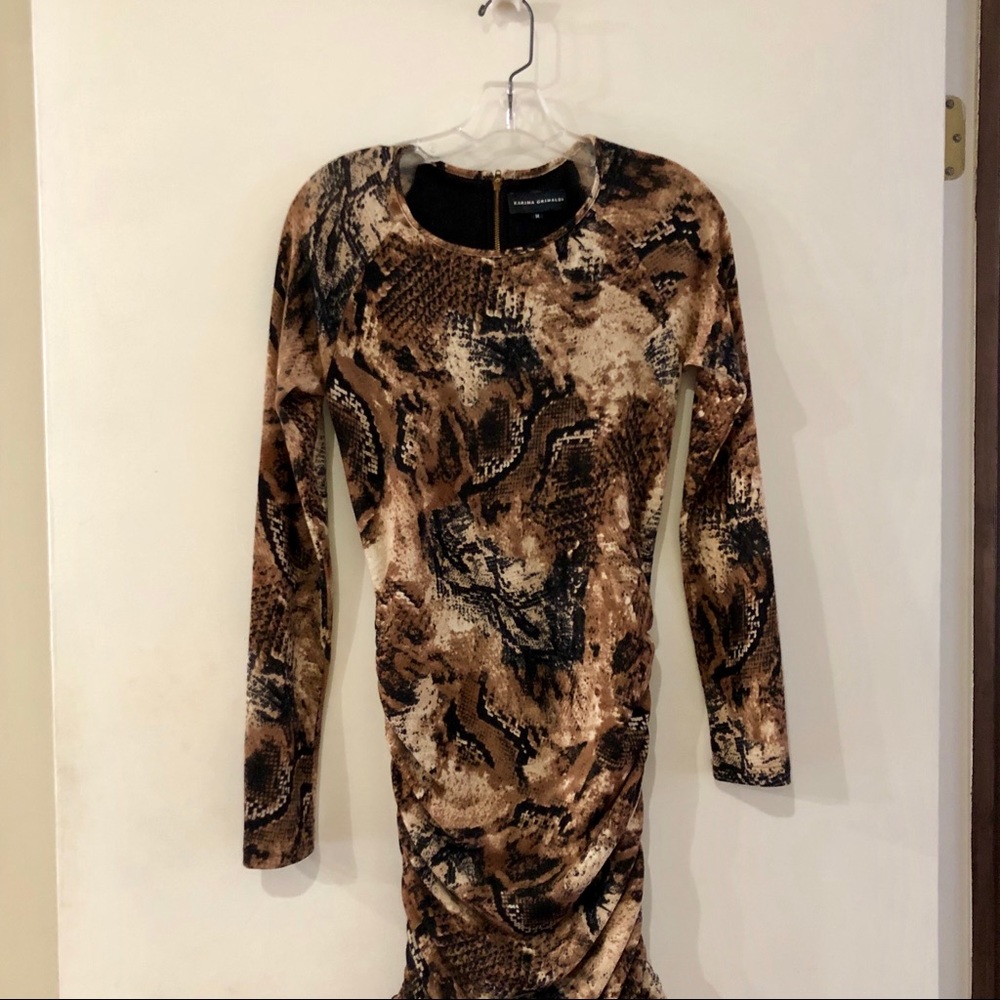 Karina Grimaldi leopard fitted dress medium